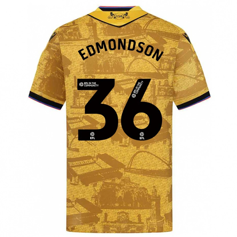 Danxen Criança Camisola James Edmondson #36 Dourado Preto Alternativa 2025/26 Camisa Brasil