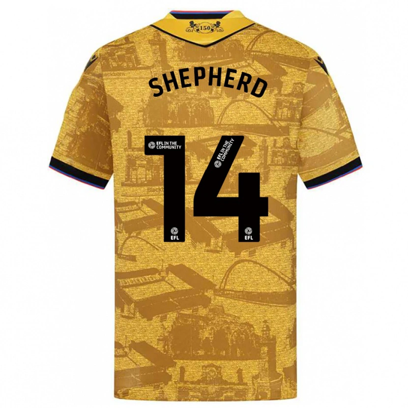 Danxen Criança Camisola Lucy Shepherd #14 Dourado Preto Alternativa 2025/26 Camisa Brasil