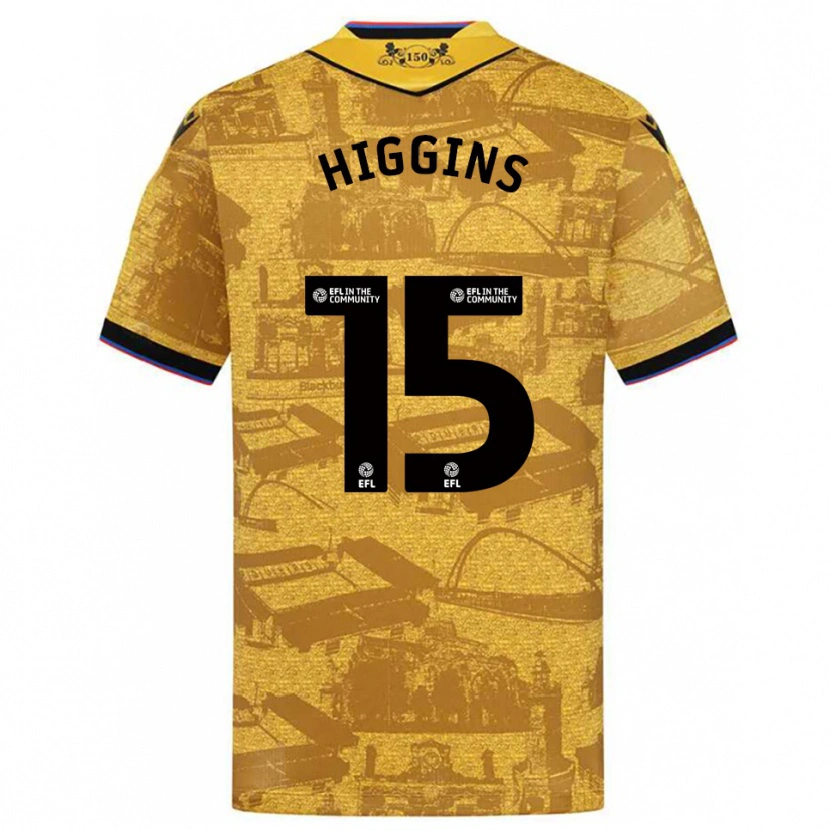 Danxen Criança Camisola Harvey Higgins #15 Dourado Preto Alternativa 2025/26 Camisa Brasil