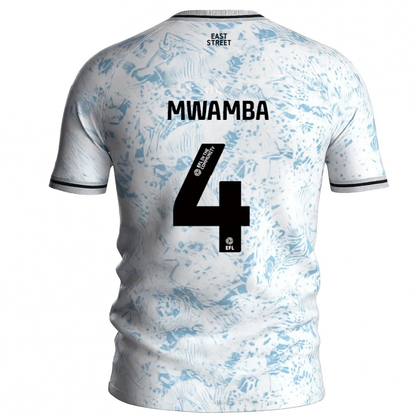 Danxen Criança Camisola Alan Mwamba #4 Branco Azul Celeste Alternativa 2025/26 Camisa Brasil