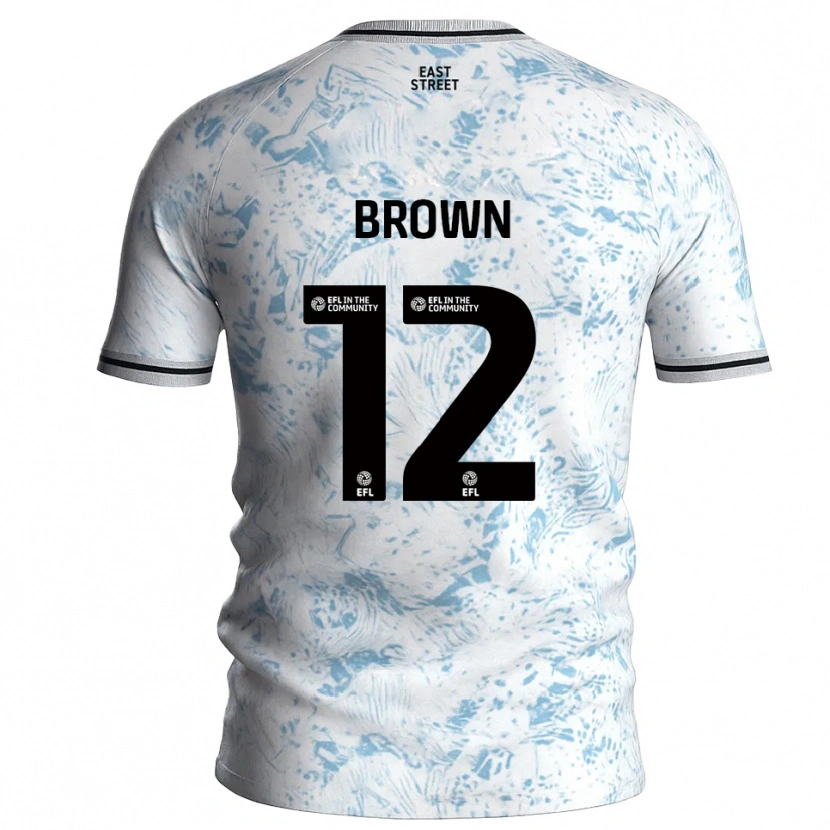 Danxen Criança Camisola Ethan Brown #12 Branco Azul Celeste Alternativa 2025/26 Camisa Brasil