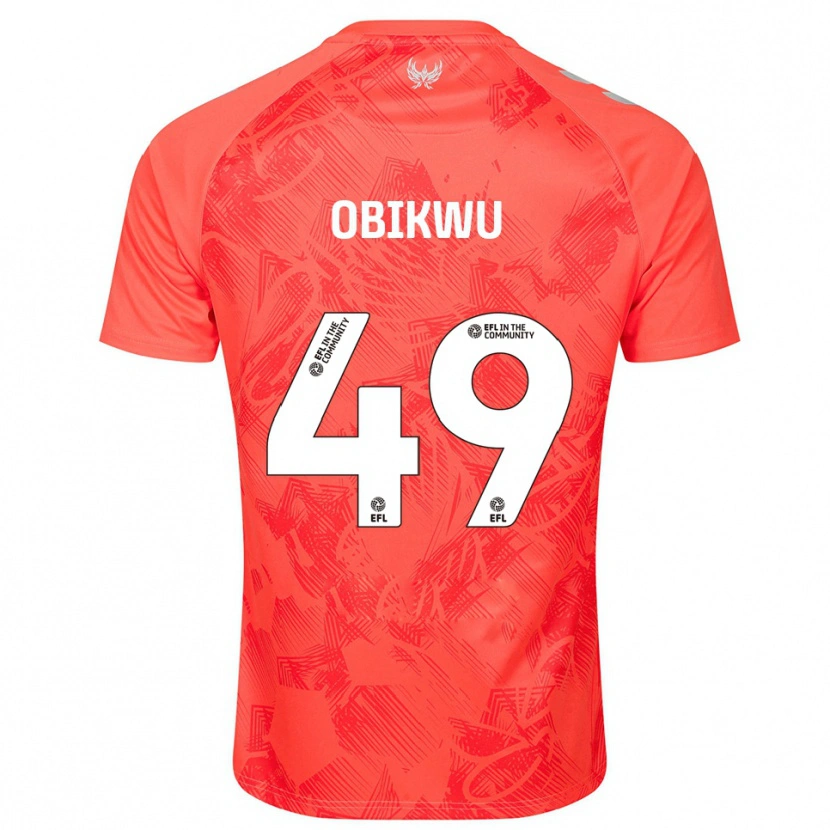 Danxen Criança Camisola Justin Obikwu #49 Laranja Branco Alternativa 2025/26 Camisa Brasil