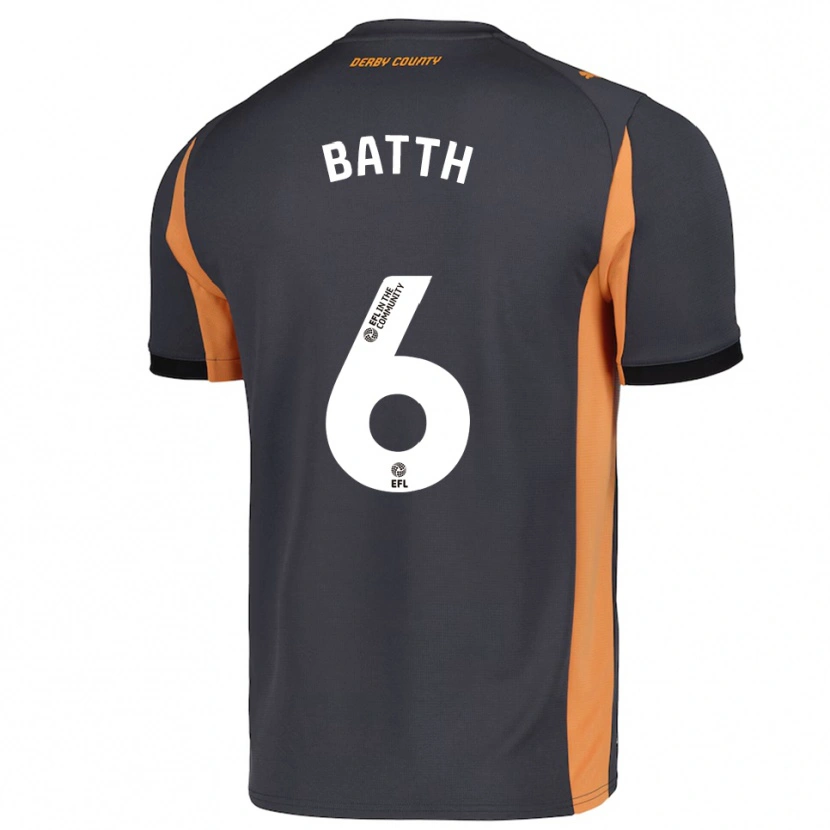 Danxen Criança Camisola Danny Batth #6 Cinza Laranja Preto Alternativa 2025/26 Camisa Brasil