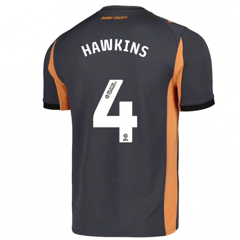 Danxen Criança Camisola Harry Hawkins #4 Cinza Laranja Preto Alternativa 2025/26 Camisa Brasil