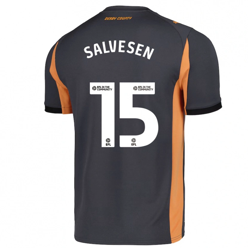 Danxen Criança Camisola Lars-Jørgen Salvesen #15 Cinza Laranja Preto Alternativa 2025/26 Camisa Brasil