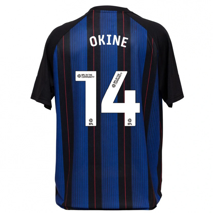 Danxen Criança Camisola William Okine #14 Azul Preto Alternativa 2025/26 Camisa Brasil