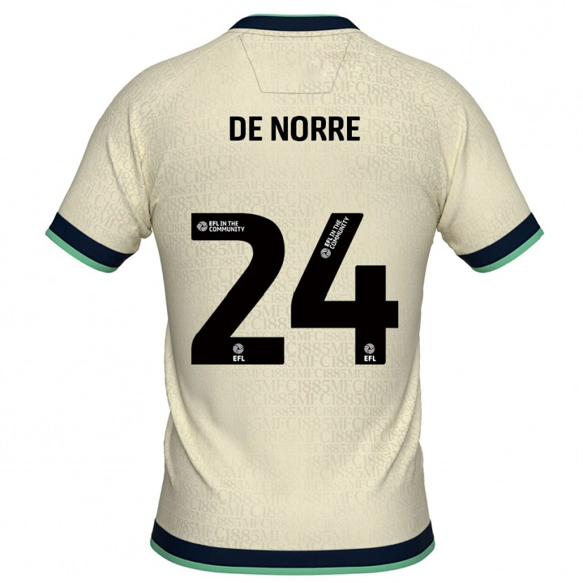 Danxen Criança Camisola Casper De Norre #24 Champagne Azul Marinho Alternativa 2025/26 Camisa Brasil