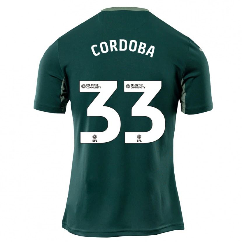 Danxen Criança Camisola José Córdoba #33 Verde Branco Roxo Alternativa 2025/26 Camisa Brasil