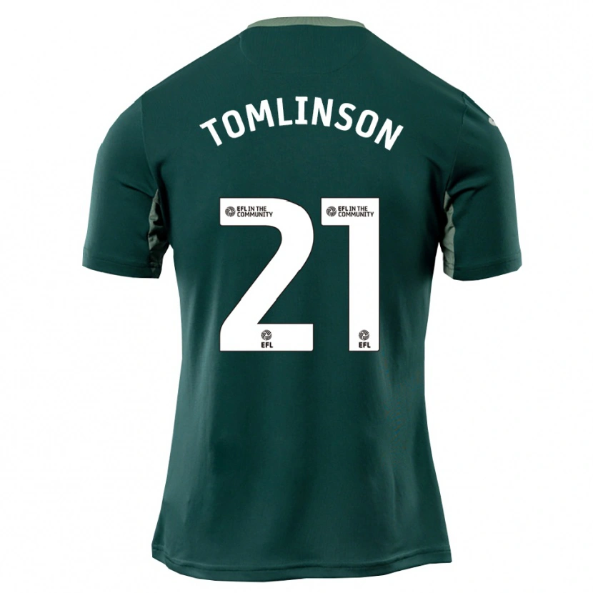 Danxen Criança Camisola Lauren Tomlinson #21 Verde Branco Roxo Alternativa 2025/26 Camisa Brasil