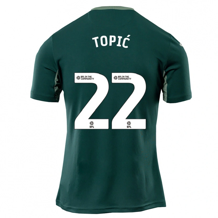 Danxen Criança Camisola Mirko Topić #22 Verde Branco Roxo Alternativa 2025/26 Camisa Brasil