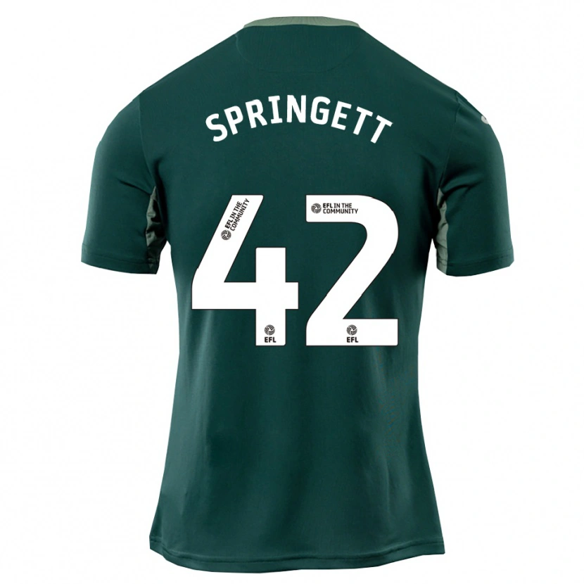 Danxen Criança Camisola Tony Springett #42 Verde Branco Roxo Alternativa 2025/26 Camisa Brasil