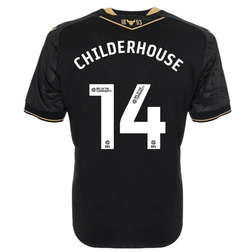 Danxen Criança Camisola Molly Childerhouse #14 Preto Dourado Alternativa 2025/26 Camisa Brasil