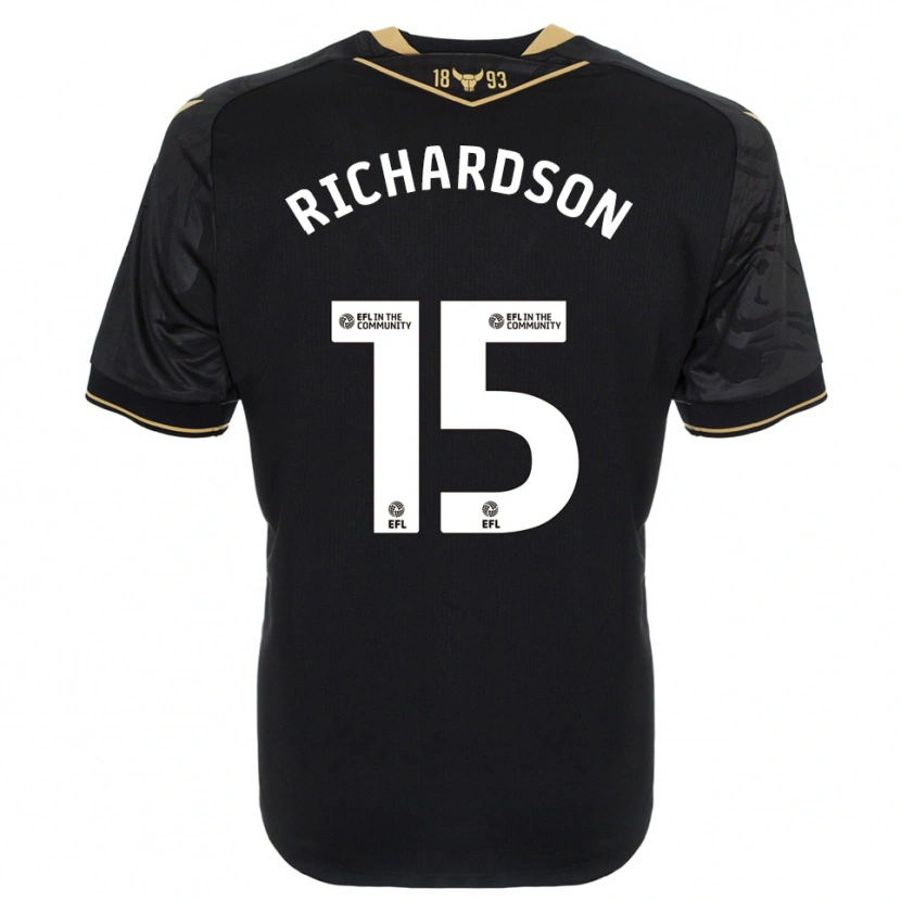 Danxen Criança Camisola Ellie-Mae Richardson #15 Preto Dourado Alternativa 2025/26 Camisa Brasil