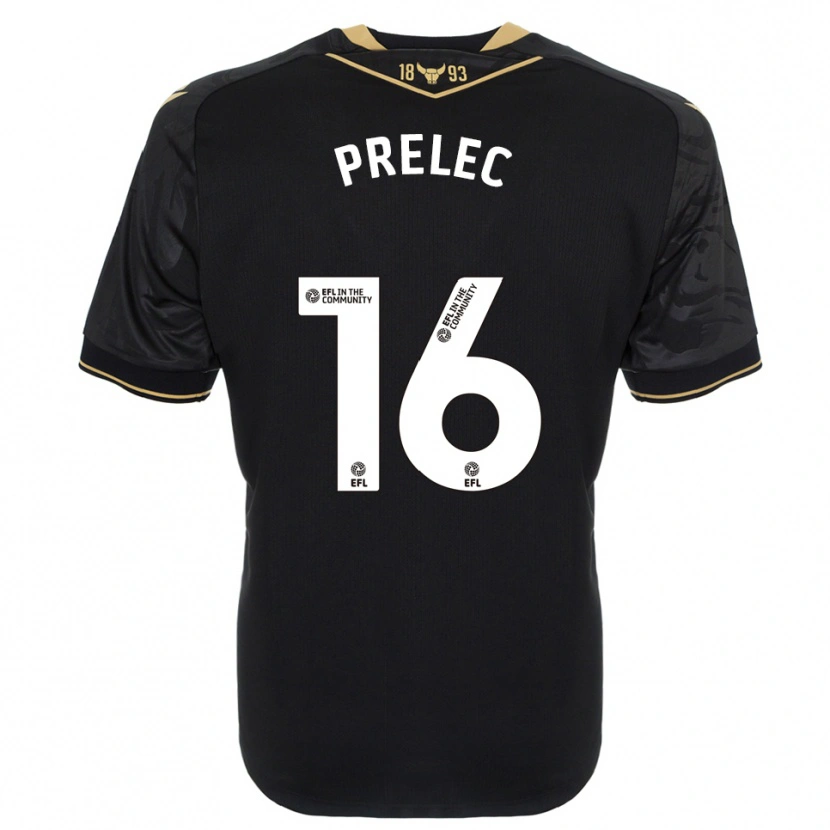 Danxen Criança Camisola Nik Prelec #16 Preto Dourado Alternativa 2025/26 Camisa Brasil