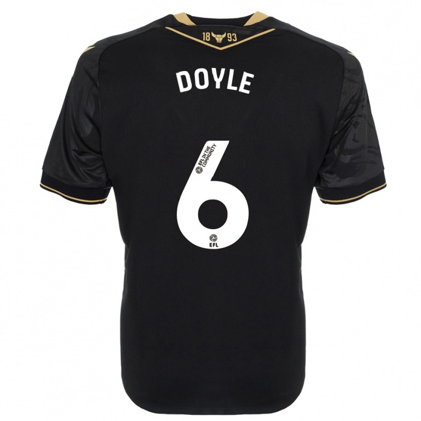 Danxen Criança Camisola Calum Doyle #6 Preto Dourado Alternativa 2025/26 Camisa Brasil