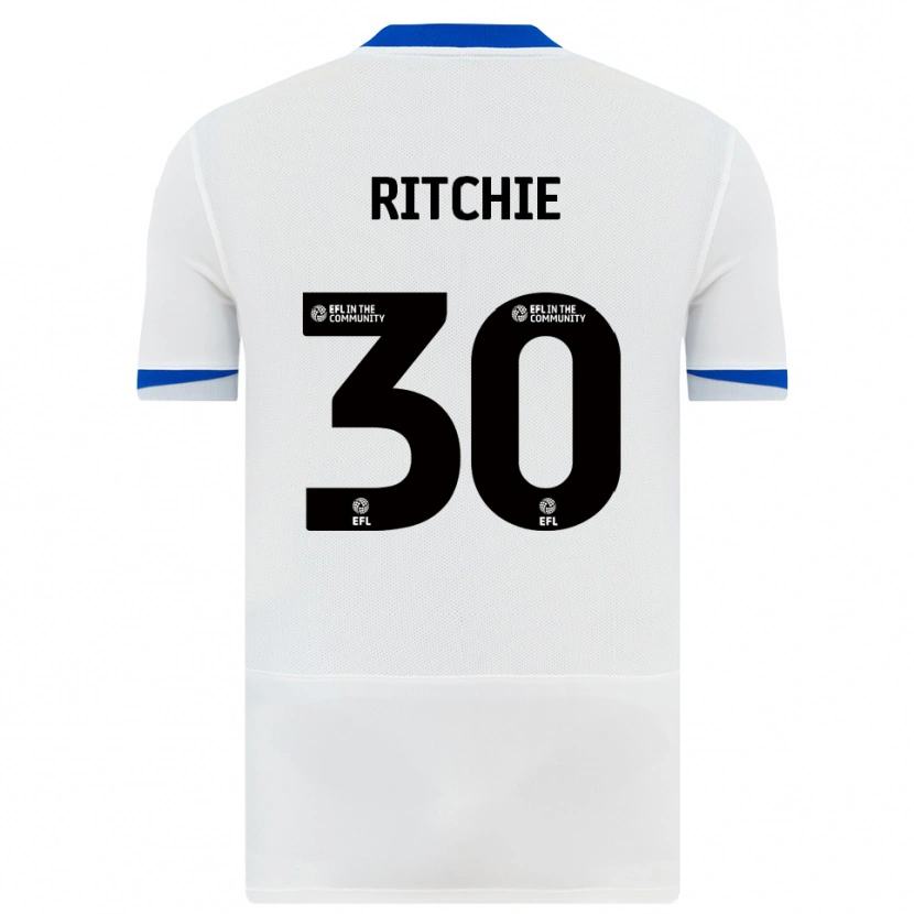 Danxen Criança Camisola Matt Ritchie #30 Branco Preto Alternativa 2025/26 Camisa Brasil