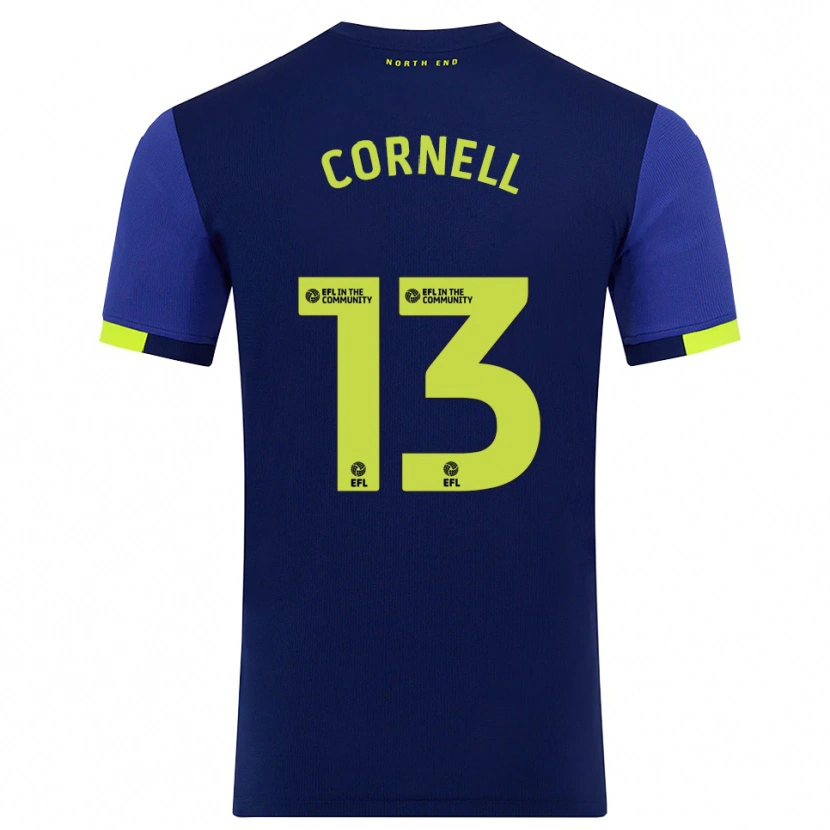 Danxen Criança Camisola David Cornell #13 Azul Marinho Amarelo Alternativa 2025/26 Camisa Brasil