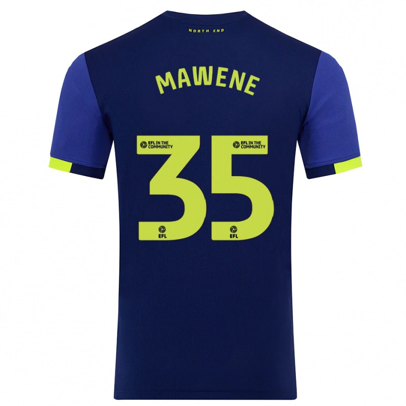 Danxen Criança Camisola Noah Mawene #35 Azul Marinho Amarelo Alternativa 2025/26 Camisa Brasil