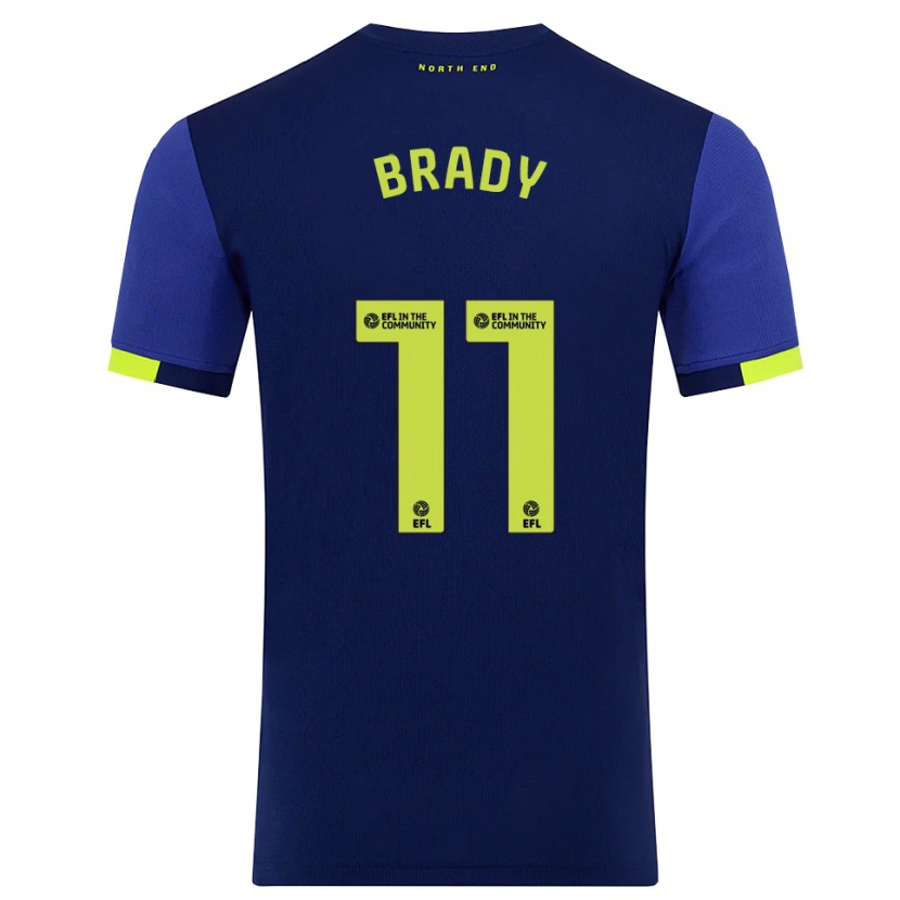Danxen Criança Camisola Robbie Brady #11 Azul Marinho Amarelo Alternativa 2025/26 Camisa Brasil