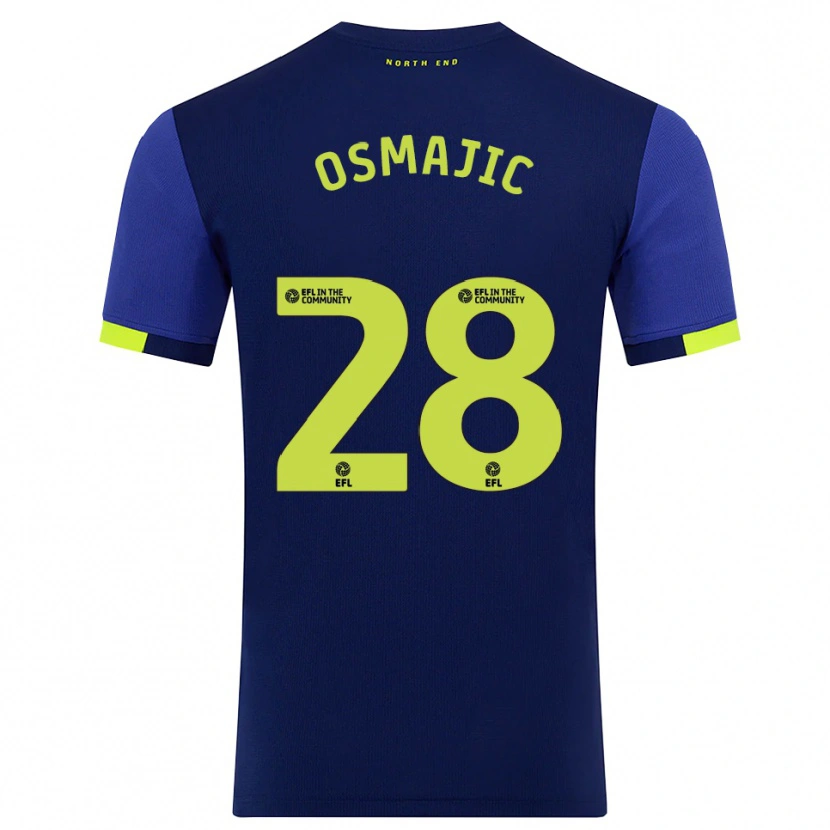 Danxen Criança Camisola Milutin Osmajic #28 Azul Marinho Amarelo Alternativa 2025/26 Camisa Brasil