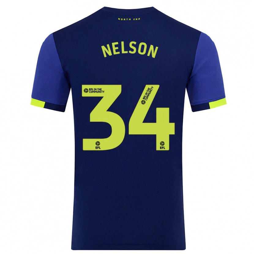 Danxen Criança Camisola Kitt Nelson #34 Azul Marinho Amarelo Alternativa 2025/26 Camisa Brasil