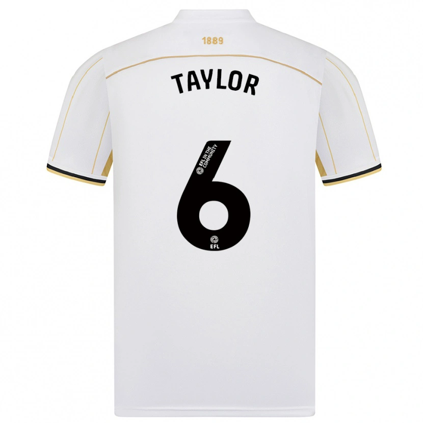 Danxen Criança Camisola Emma Taylor #6 Branco Dourado Alternativa 2025/26 Camisa Brasil