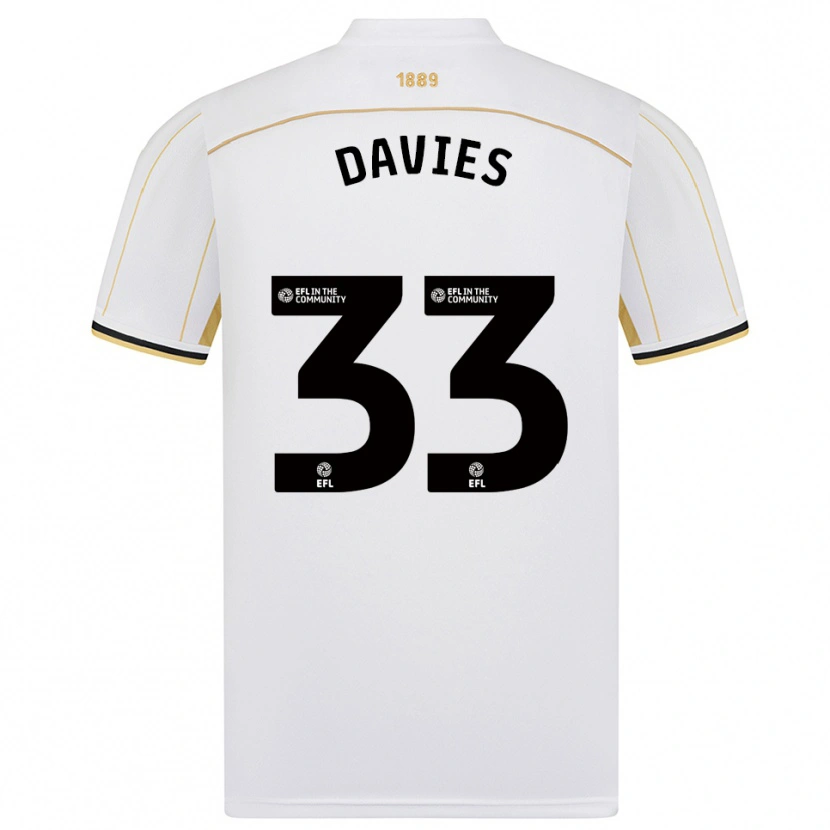 Danxen Criança Camisola Bethan Davies #33 Branco Dourado Alternativa 2025/26 Camisa Brasil