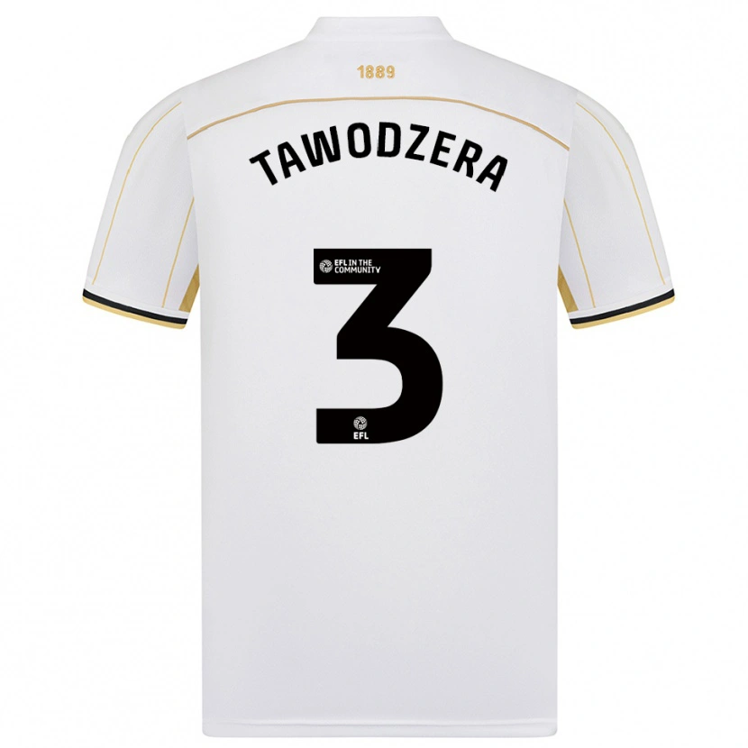 Danxen Criança Camisola Dylan Tawodzera #3 Branco Dourado Alternativa 2025/26 Camisa Brasil