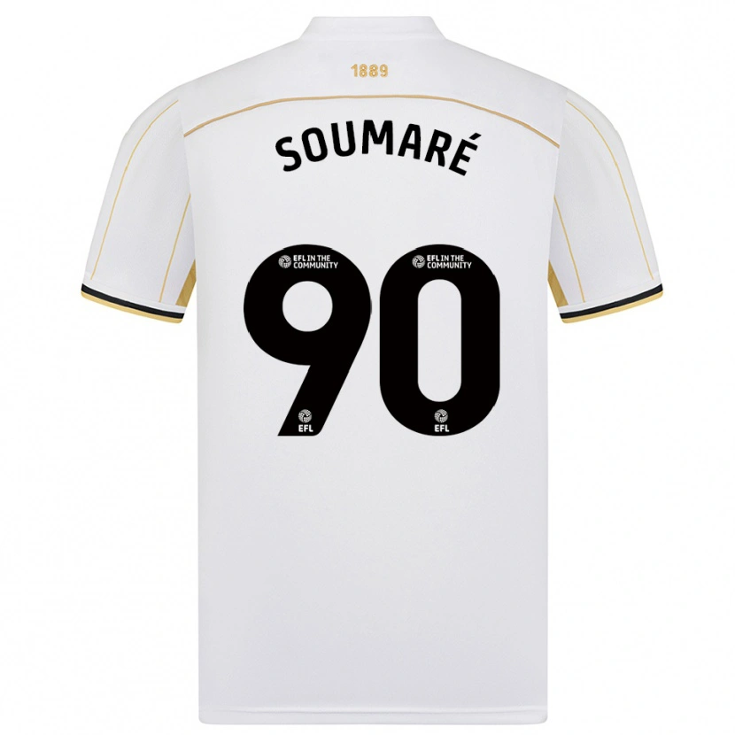 Danxen Criança Camisola Djibril Soumaré #90 Branco Dourado Alternativa 2025/26 Camisa Brasil