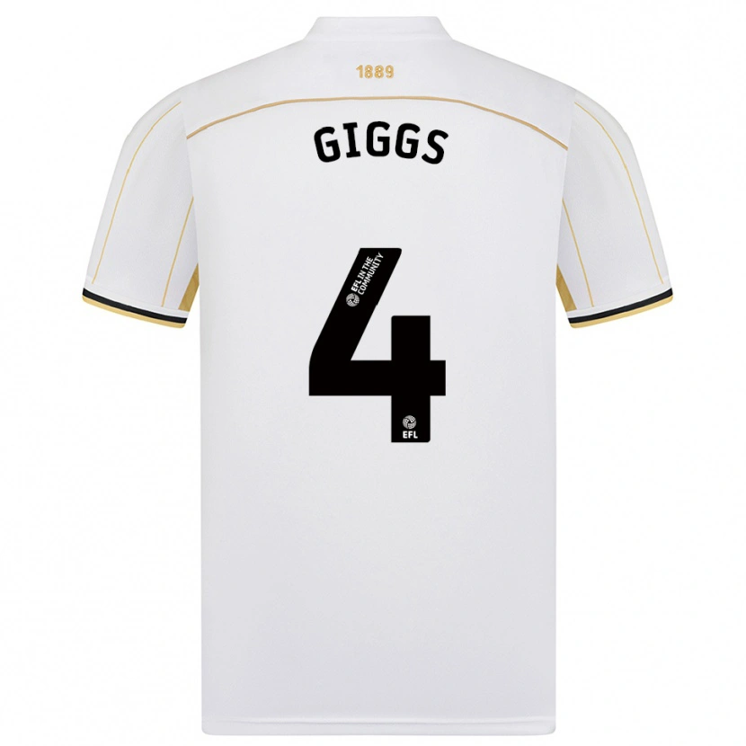 Danxen Criança Camisola Zach Giggs #4 Branco Dourado Alternativa 2025/26 Camisa Brasil