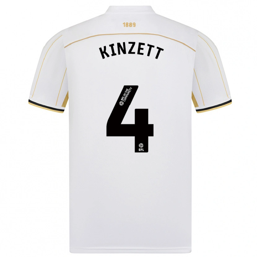 Danxen Criança Camisola Ella Kinzett #4 Branco Dourado Alternativa 2025/26 Camisa Brasil
