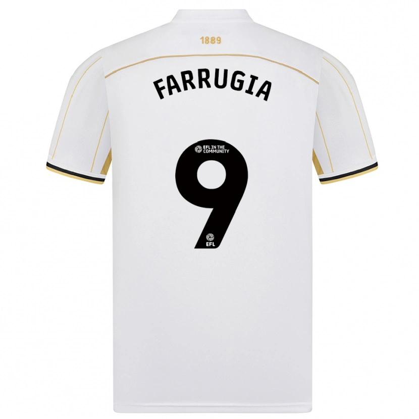 Danxen Criança Camisola Maria Farrugia #9 Branco Dourado Alternativa 2025/26 Camisa Brasil