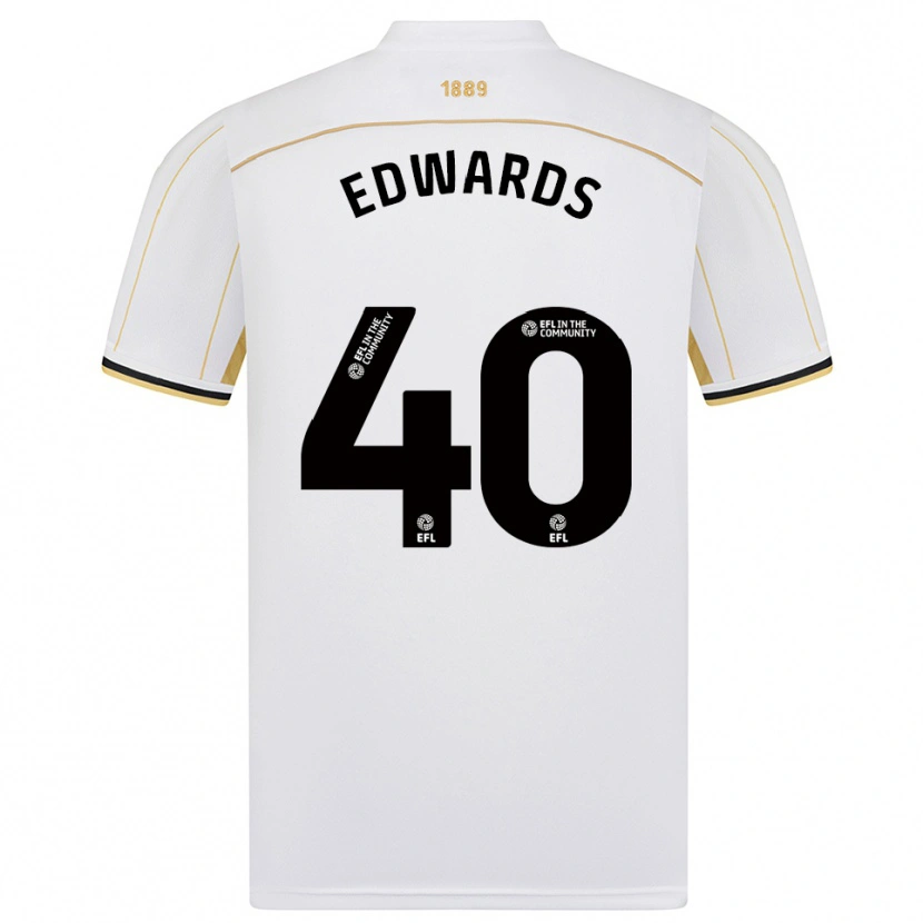 Danxen Criança Camisola Liv Edwards #40 Branco Dourado Alternativa 2025/26 Camisa Brasil