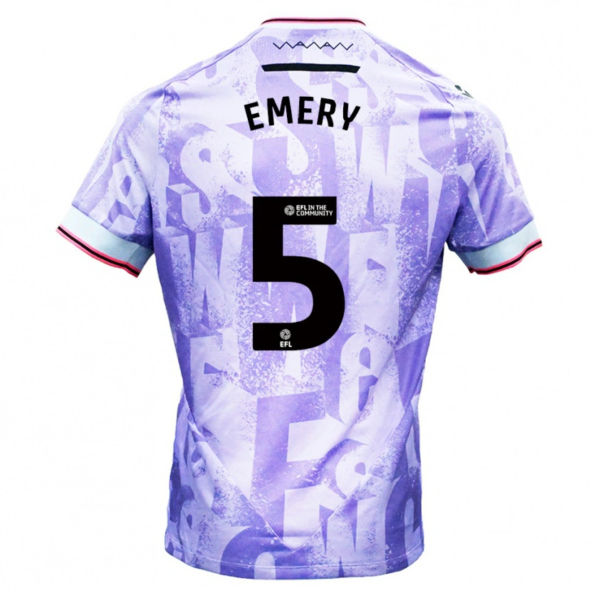 Danxen Criança Camisola Joe Emery #5 Lilás Branco Alternativa 2025/26 Camisa Brasil