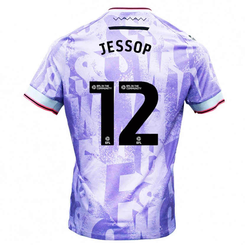 Danxen Criança Camisola Jacob Jessop #12 Lilás Branco Alternativa 2025/26 Camisa Brasil