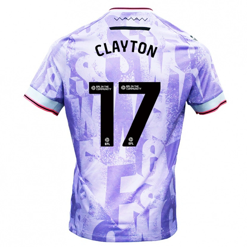 Danxen Criança Camisola Liam Clayton #17 Lilás Branco Alternativa 2025/26 Camisa Brasil