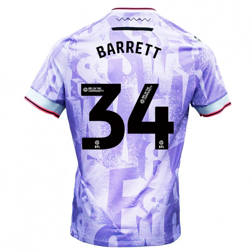 Danxen Criança Camisola Killian Barrett #34 Lilás Branco Alternativa 2025/26 Camisa Brasil
