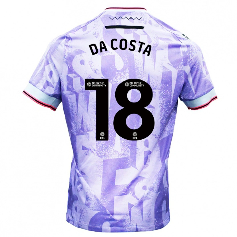 Danxen Criança Camisola Daniel Da Costa #18 Lilás Branco Alternativa 2025/26 Camisa Brasil