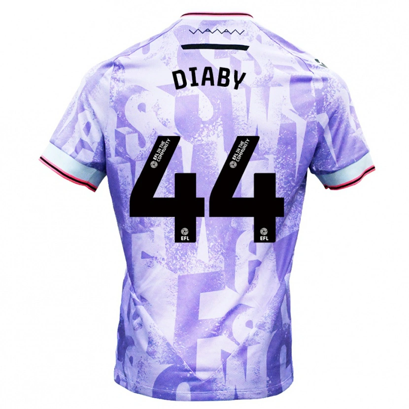 Danxen Criança Camisola Momo Diaby #44 Lilás Branco Alternativa 2025/26 Camisa Brasil