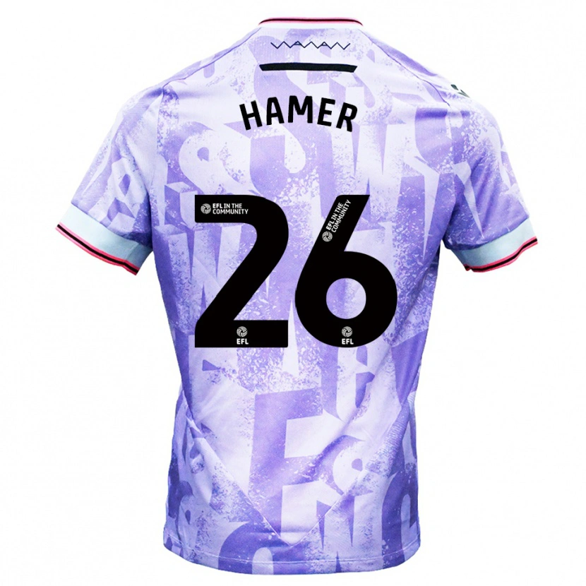 Danxen Criança Camisola Ben Hamer #26 Lilás Branco Alternativa 2025/26 Camisa Brasil