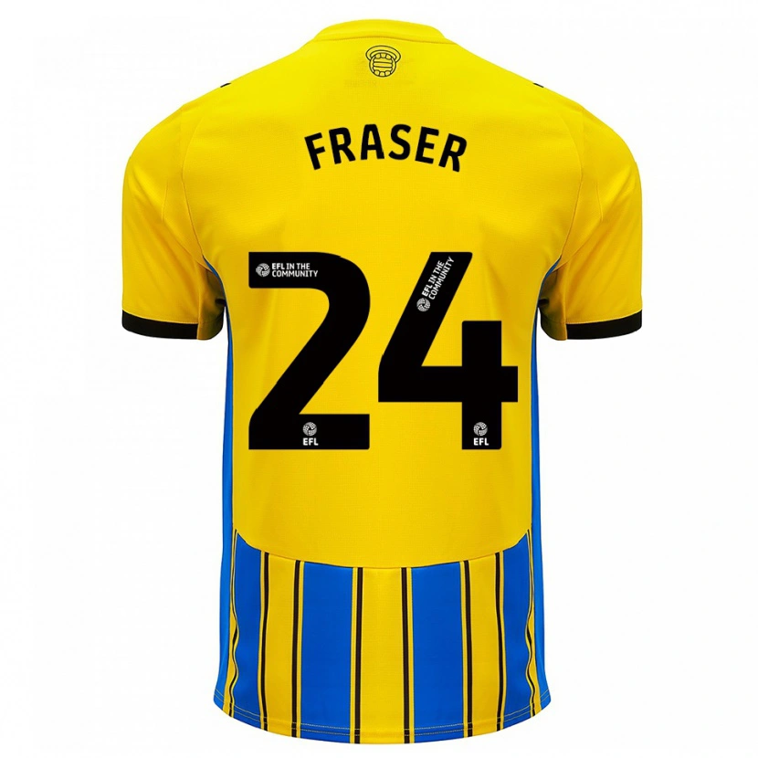 Danxen Criança Camisola Ryan Fraser #24 Azul Amarelo Alternativa 2025/26 Camisa Brasil