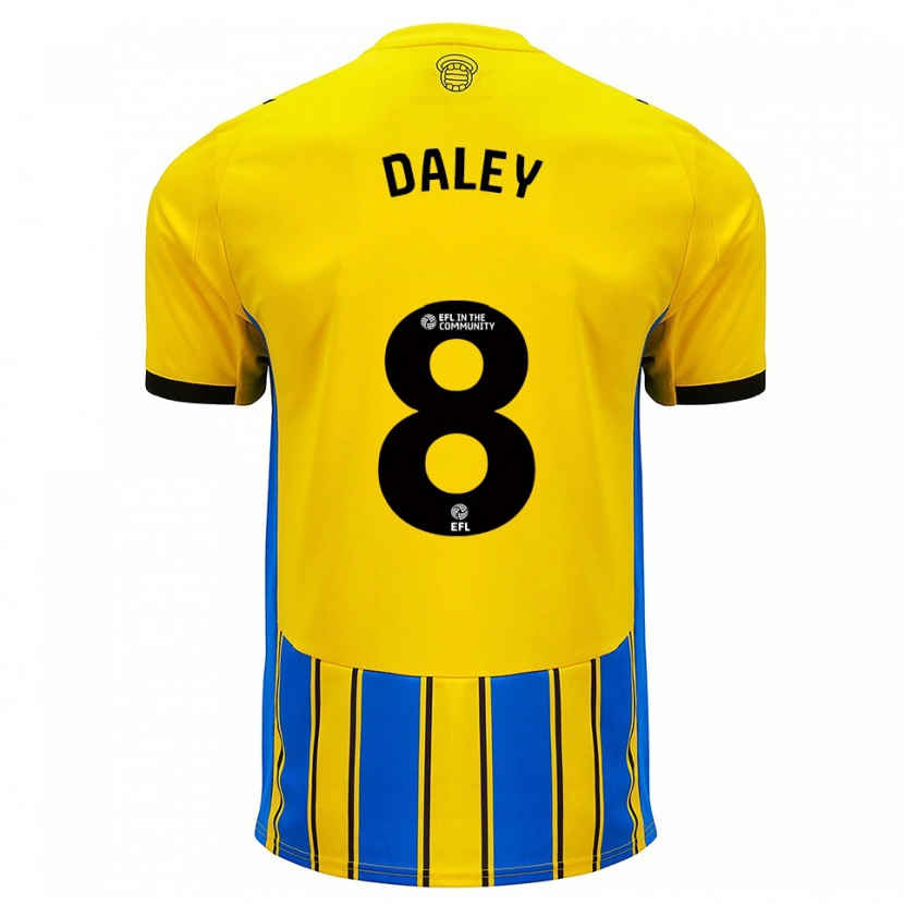 Danxen Criança Camisola Aston Daley #8 Azul Amarelo Alternativa 2025/26 Camisa Brasil