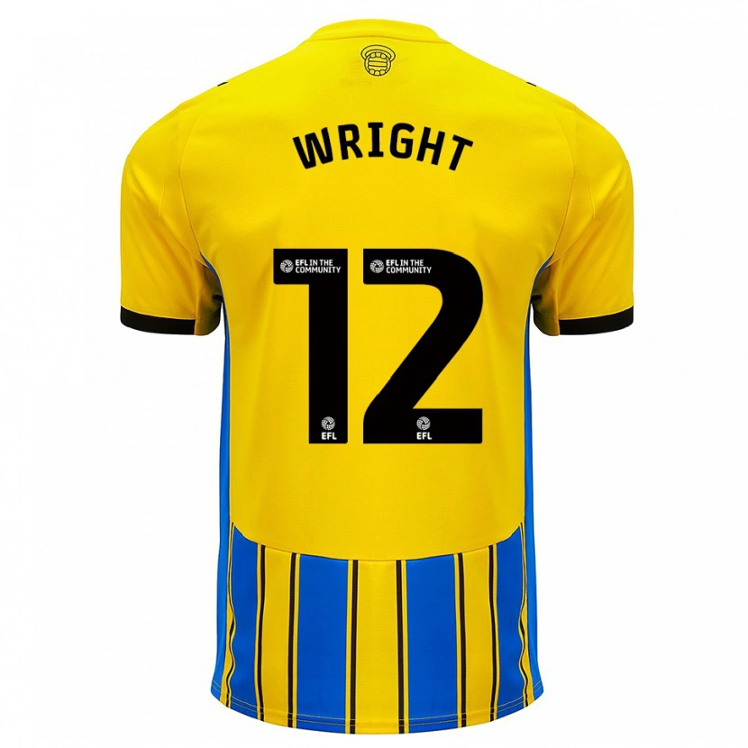 Danxen Criança Camisola Josh Wright #12 Azul Amarelo Alternativa 2025/26 Camisa Brasil
