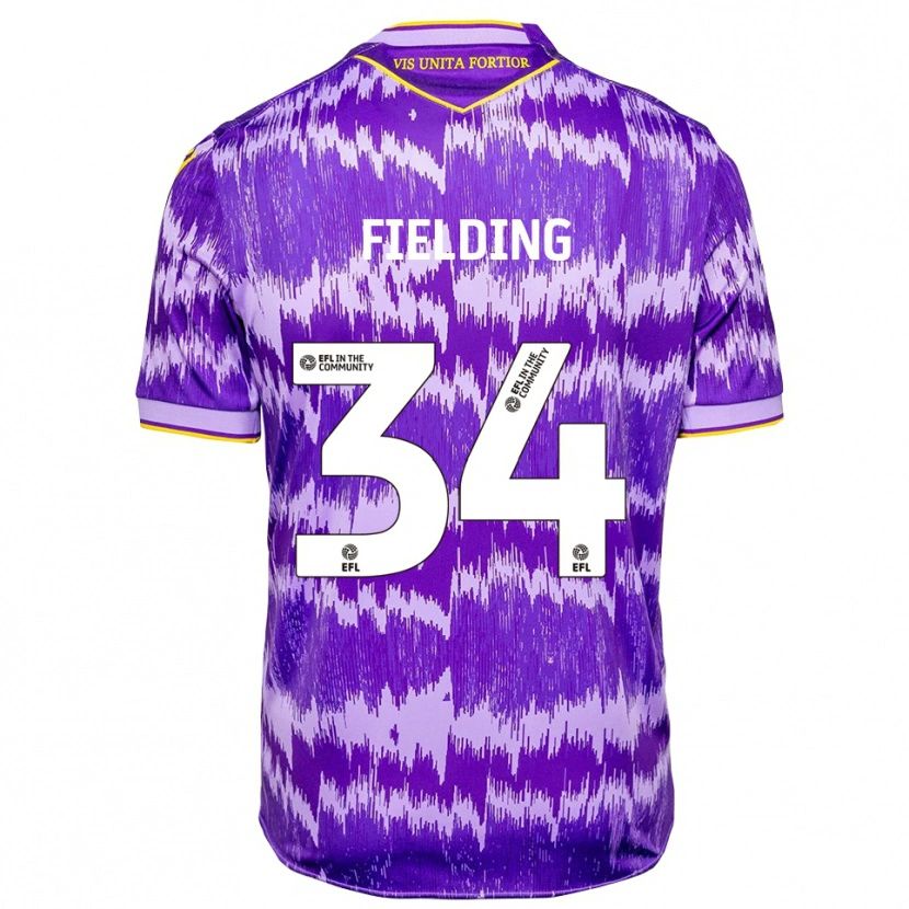 Danxen Criança Camisola Frank Fielding #34 Roxo Amarelo Alternativa 2025/26 Camisa Brasil