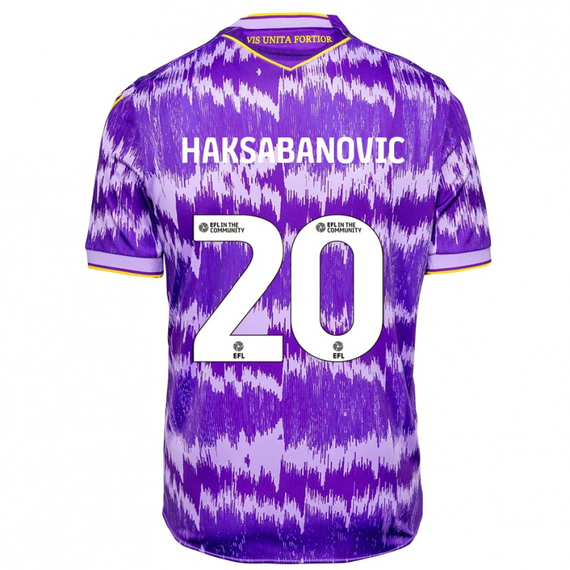 Danxen Criança Camisola Sead Hakšabanović #20 Roxo Amarelo Alternativa 2025/26 Camisa Brasil