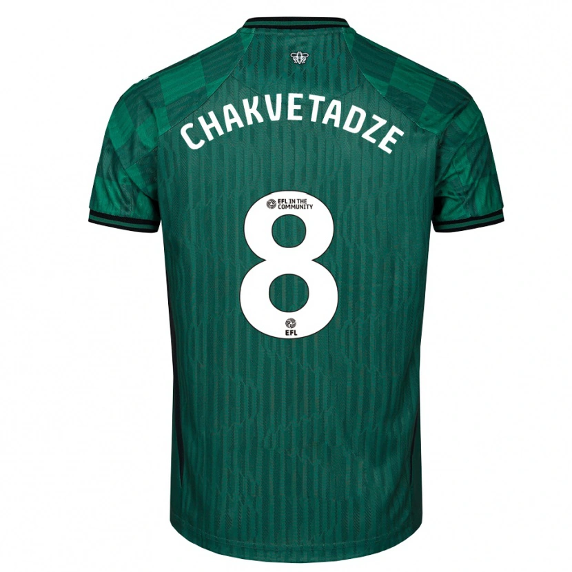 Danxen Criança Camisola Giorgi Chakvetadze #8 Verde Preto Alternativa 2025/26 Camisa Brasil