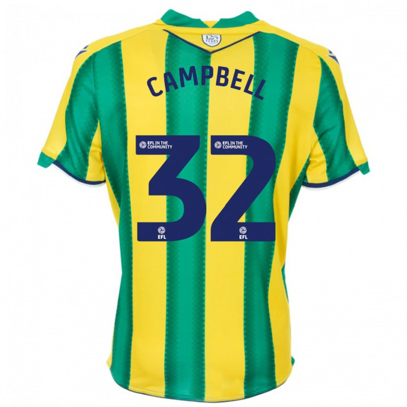 Danxen Criança Camisola George Campbell #32 Amarelo Verde Alternativa 2025/26 Camisa Brasil