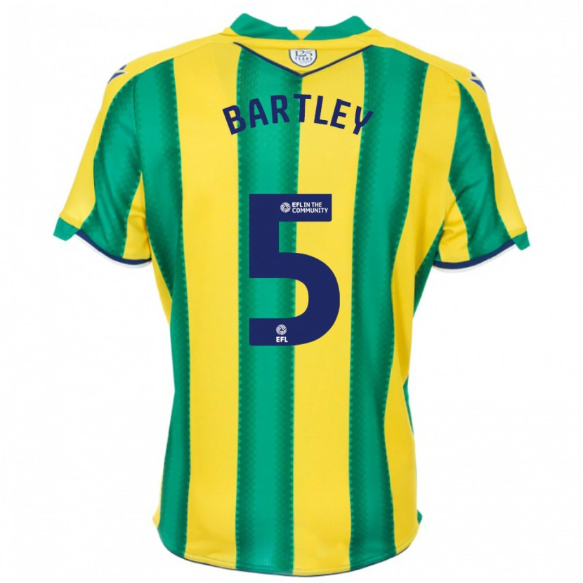 Danxen Criança Camisola Kyle Bartley #5 Amarelo Verde Alternativa 2025/26 Camisa Brasil