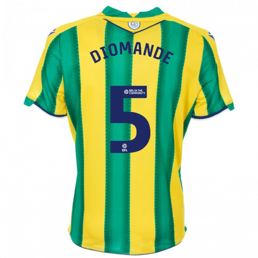 Danxen Criança Camisola Muhamed Diomande #5 Amarelo Verde Alternativa 2025/26 Camisa Brasil