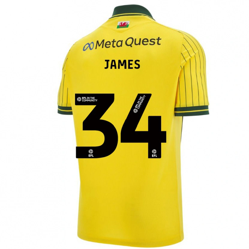 Danxen Criança Camisola Aaron James #34 Amarelo Verde Alternativa 2025/26 Camisa Brasil